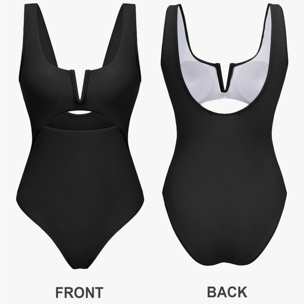 NWT AI'MAGE Womens One Piece Swimsuit, Medium, Black